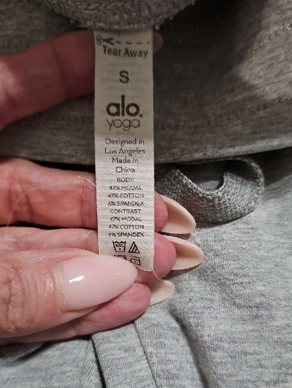ALO Yoga Light‎ Gray Women's Ribbed Knee Joggers - Picture 6 of 6